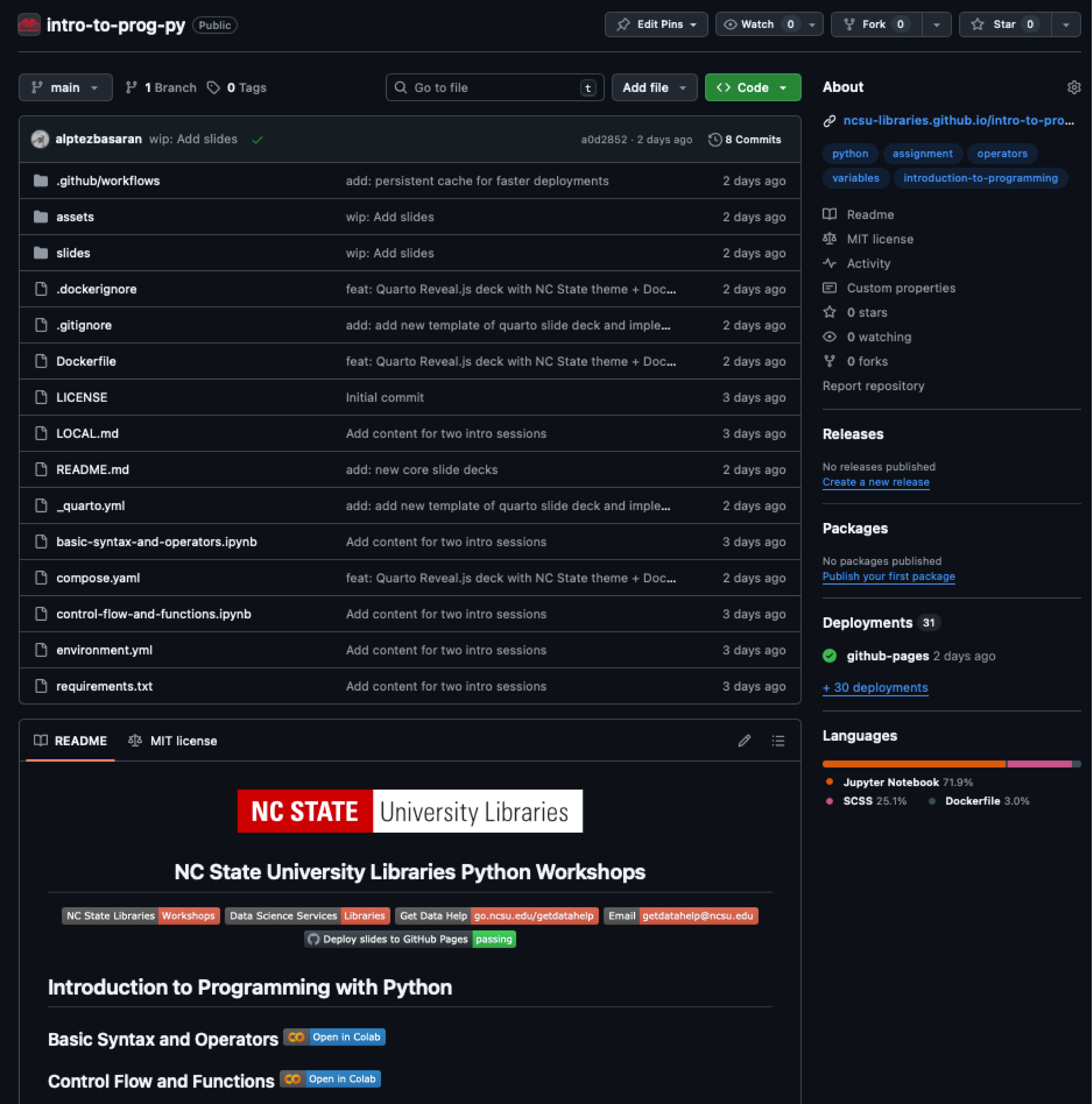 Repository screenshot
